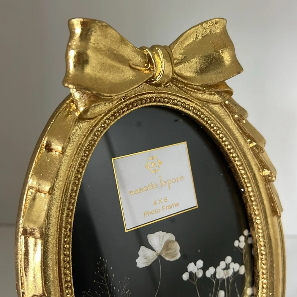Nanette Lepore Gold Floral Oval Frame